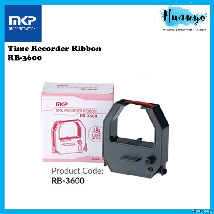 MKP Time Recorder Ribbon Cartridge RB 3600 [Black / Red Ink] (for AX ...