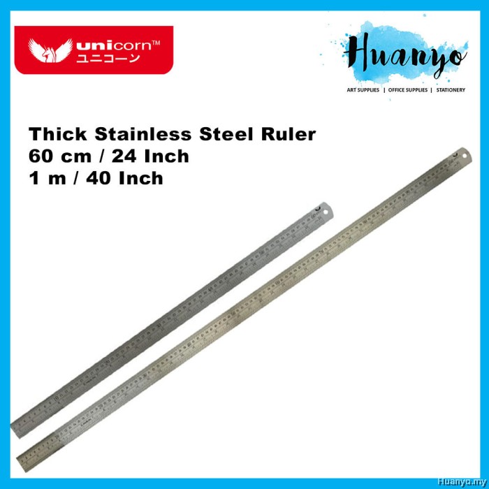 Unicorn Stainless Steel Ruler Thick Version 60cm 24
