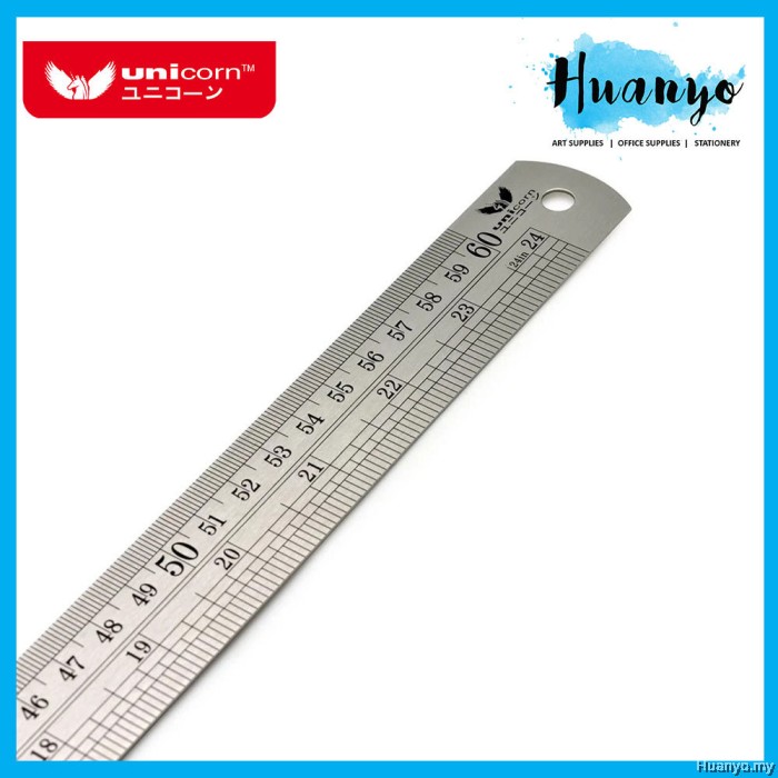 Unicorn Stainless Steel Ruler Thick Version 60cm 24