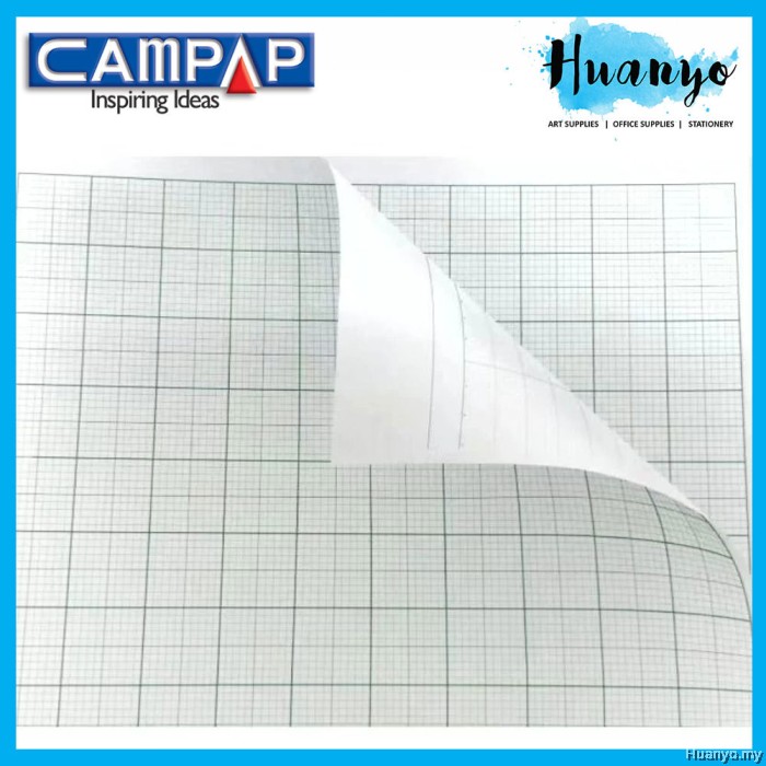 Campap A4 Graph Paper 2mm Square Grid With Line 480 Sheets High Quality ...