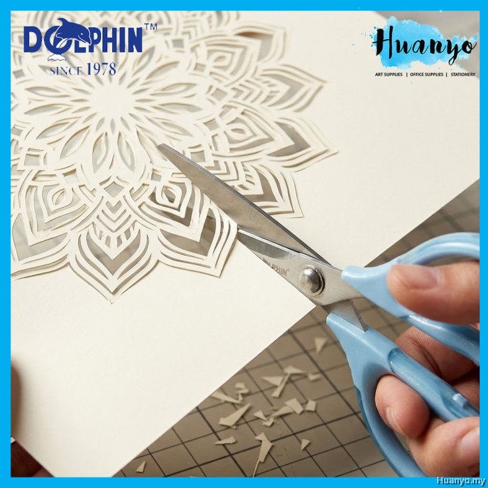 [HUANYO] Dolphin Pastel Precision Scissors Stainless Steel 175mm Craft ...