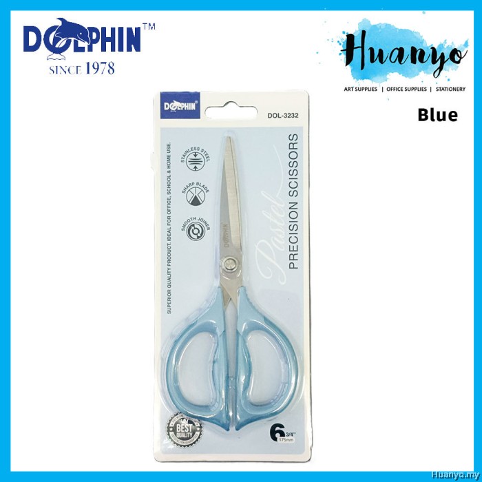 [HUANYO] Dolphin Pastel Precision Scissors Stainless Steel 175mm Craft ...
