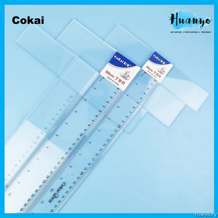 [HUANYO] COKAI Transparent T-Square Drafting Ruler Clear Metric Drawing ...