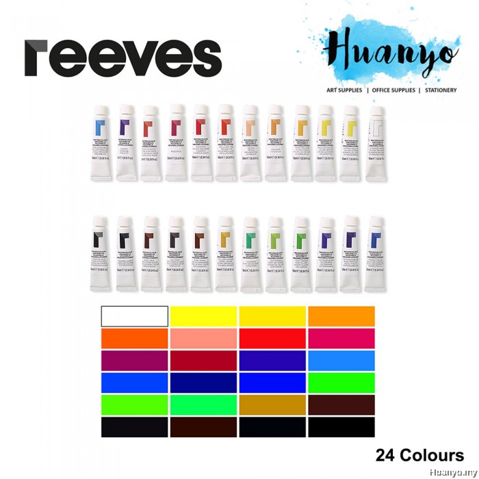 Reeves Water Colour Paint (Set of 24, 10ML Tube)