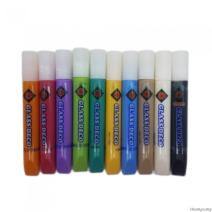 AMOS Glass Deco Paint 10 Colour Set