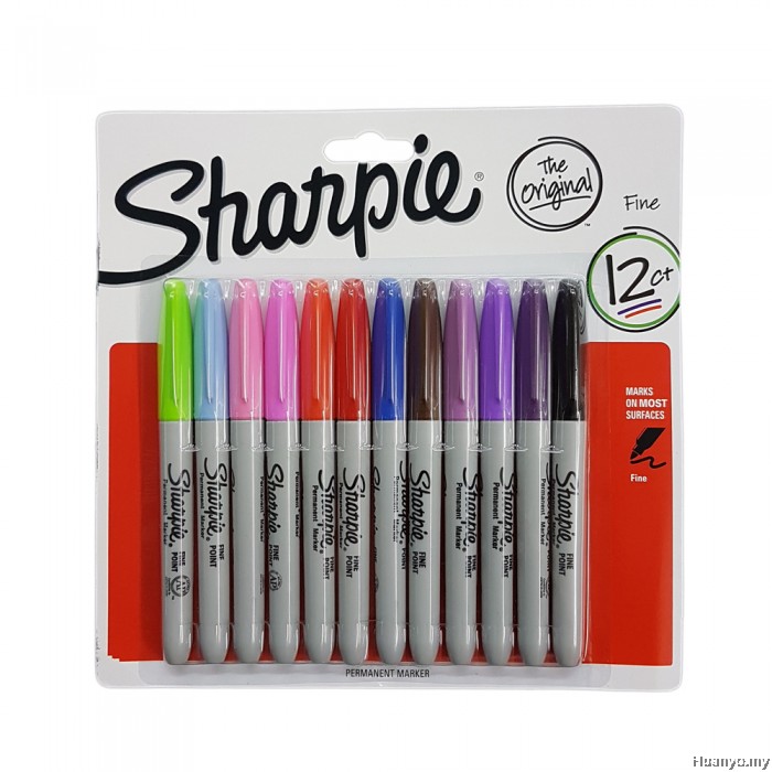 Dymo Sharpie Fine Tip Red Markers 12 Pack 