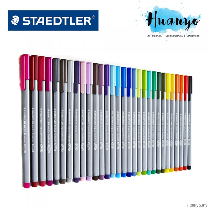 Staedtler Triplus Triangular Colouring Pens – 20 Pack – Water-Based Felt Tip Drawing Pens