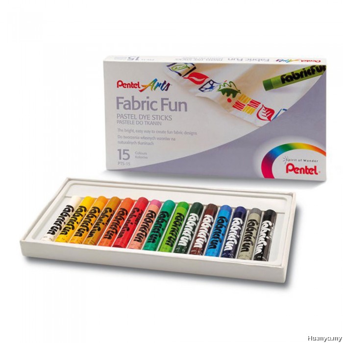 Pentel Fabric Fun Pastel Dye Sticks (Colours of 15)
