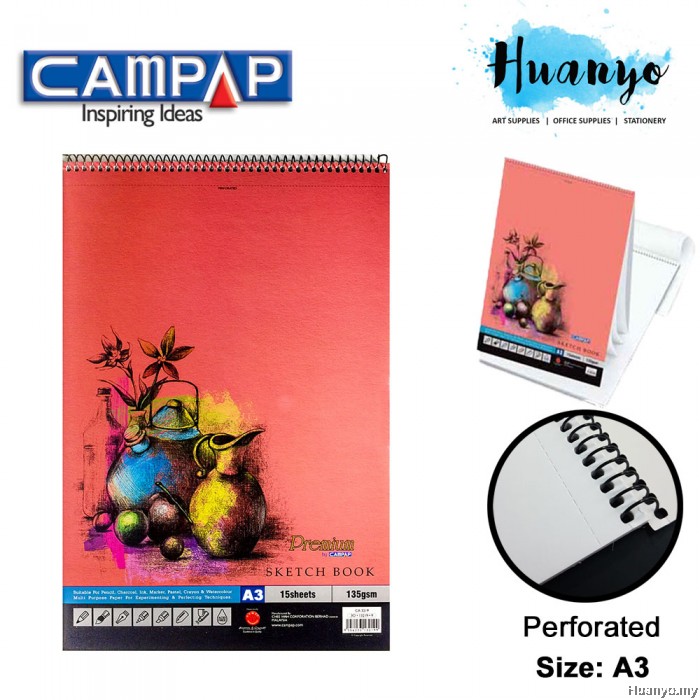 Campap Premium Sketch Book A3 135gsm 15 Sheets