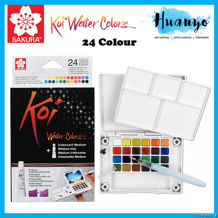 Sakura Koi Water Colours Pocket Field Sketch Box 24 Colours