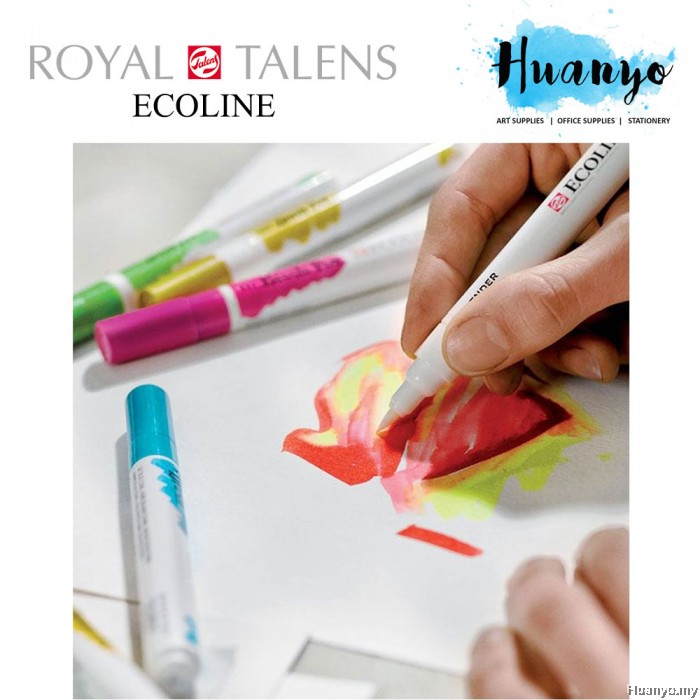 Royal Talens Ecoline Liquid Watercolour Brush Pen (Set of 30 Colours)