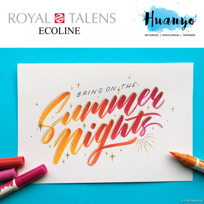 Royal Talens Ecoline Liquid Watercolour Brush Pen (Set of 30 Colours)