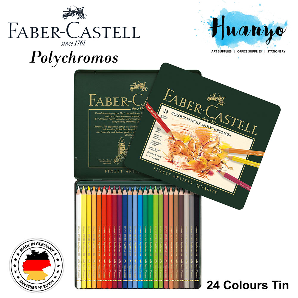 Faber-Castell Polychromos Artist Colour Pencil Tin (Colours of 24)