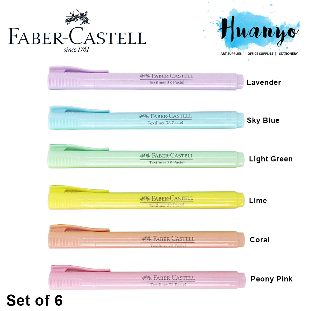 Faber-Castell Textliner Pastel Colour Highlighter (Set of 6)