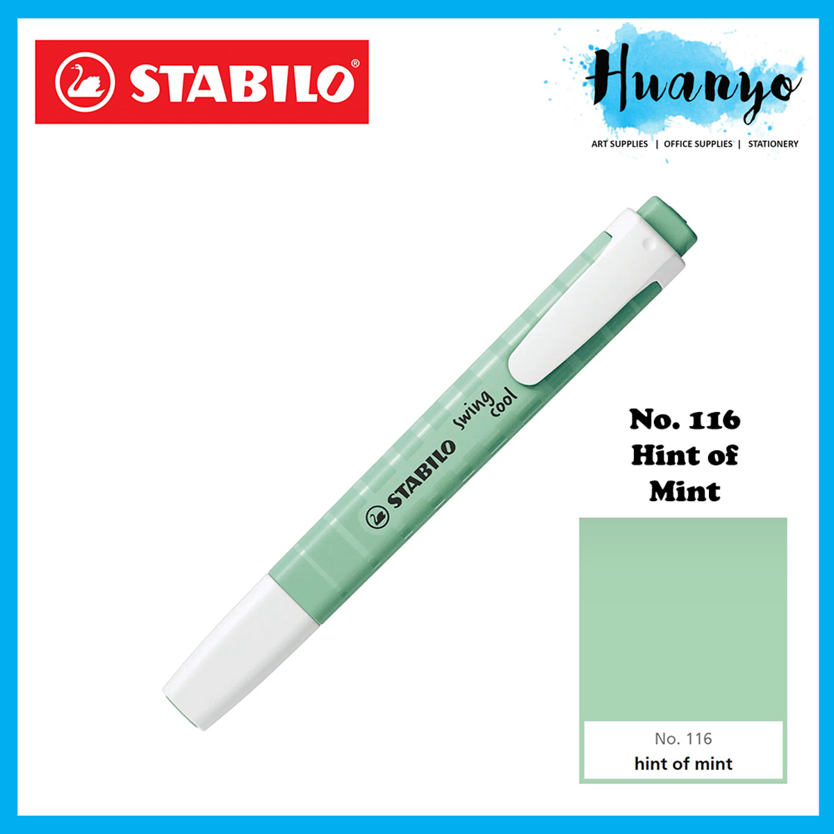 Stabilo Swing Cool Pastel / Fluorescent Highlighter Highlight Pen with Pocket Clip (Per PCS)