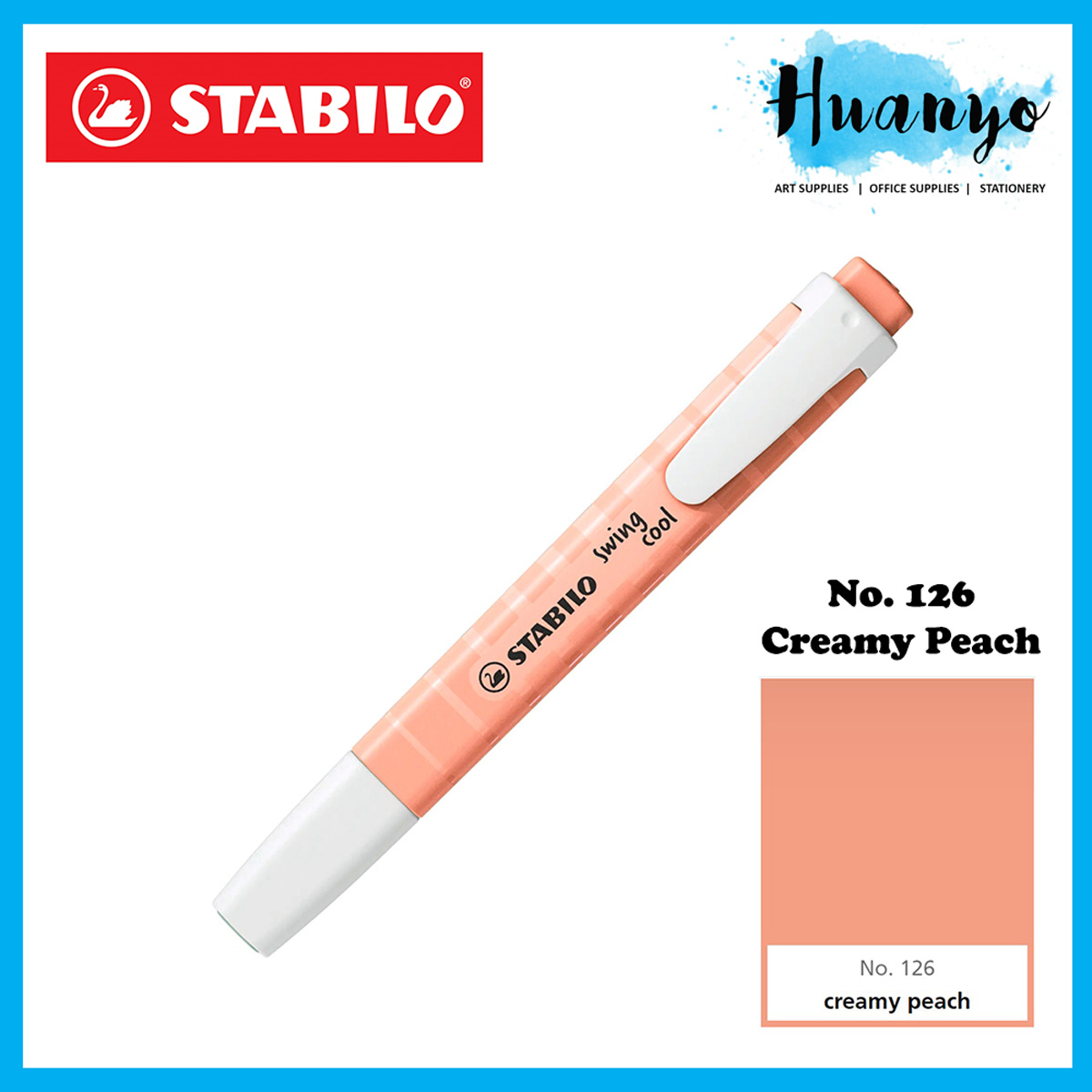 Stabilo Swing Cool Pastel / Fluorescent Highlighter Highlight Pen with Pocket Clip (Per PCS)