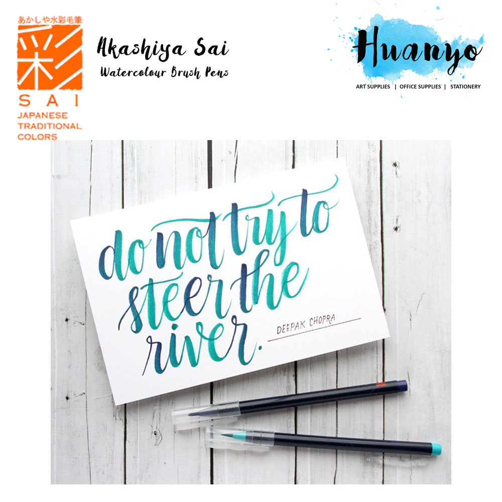 Akashiya Sai Artist Water Colour Fude Brush Pen 20 Japanese