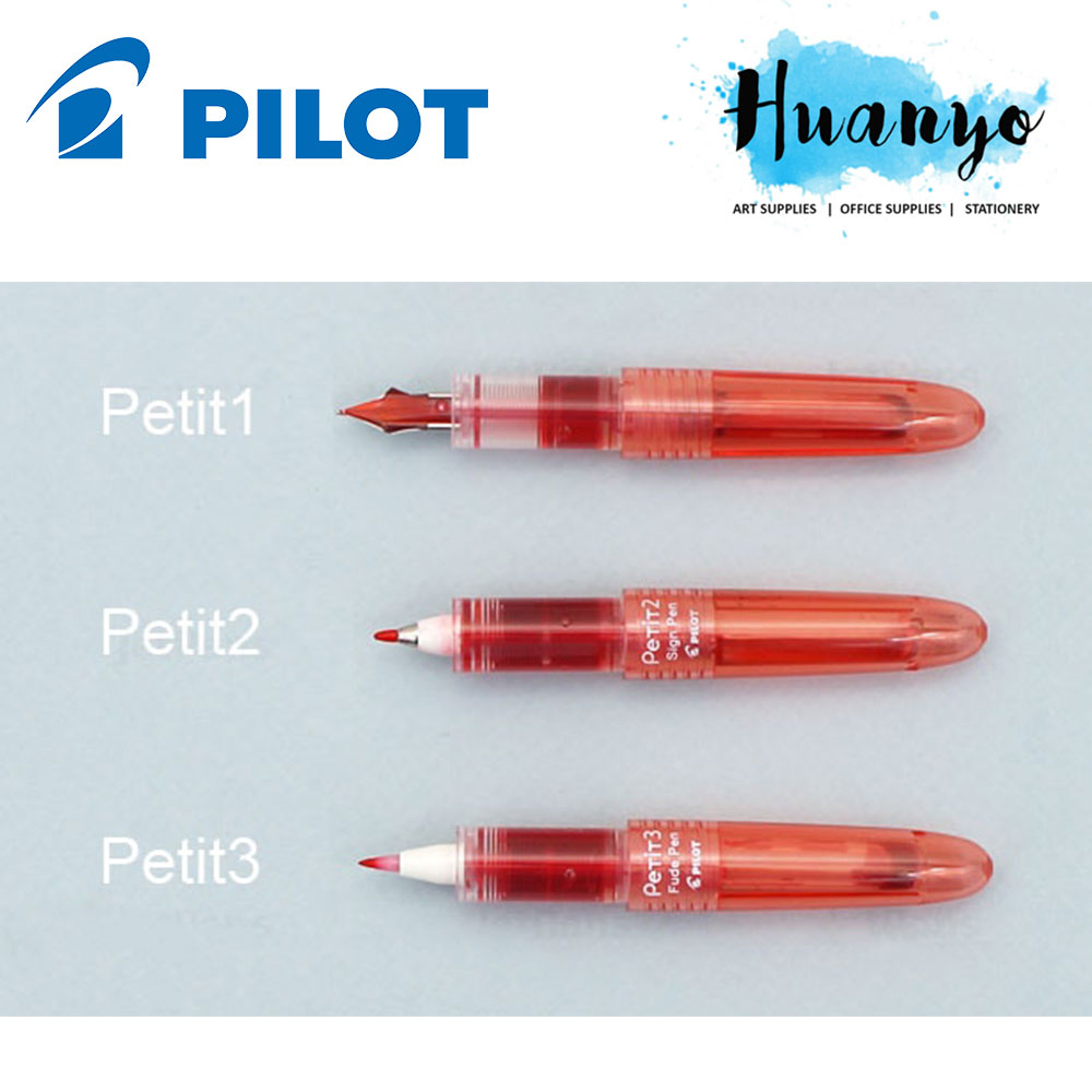 Pilot Petit 1/2/3 Calligraphy Mini Fountain Sign / Brush / Fude Brush Pen (Black / Blue Ink)