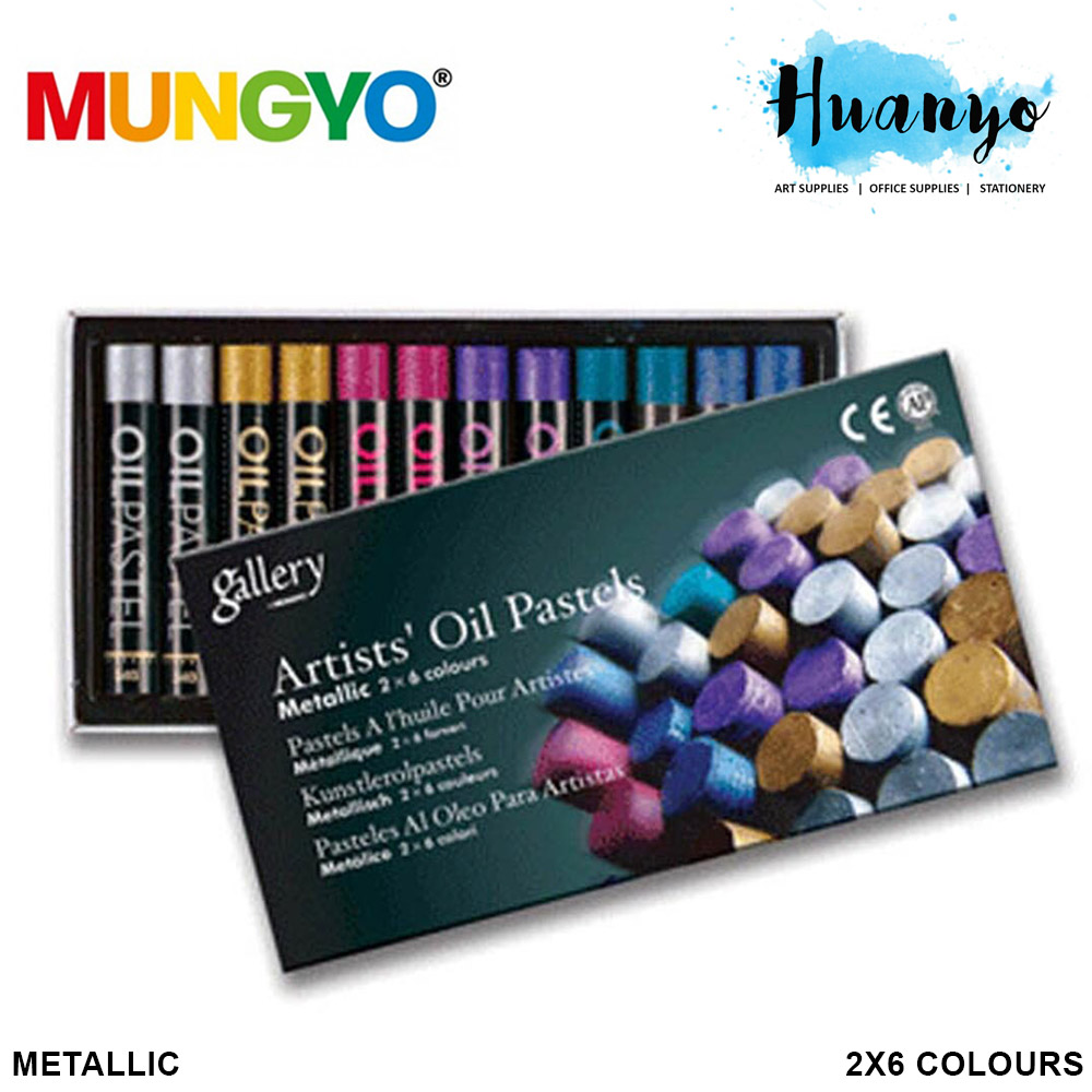 Mungyo Gallery Artists' Oil Pastel Metallic 2 x 6 Colours (Set of 12)