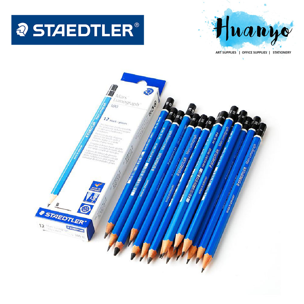 [PER BOX/12pcs] Staedtler Mars Lumograph Drawing Pencil 100 - Per Box/12pcs (2B,3B,4B,5B,6B,7B,8B,9B,10B,11B,12B,B,HB,F,H,2H, 3H,4H,5H,6H,7H,8H,9H,10H)