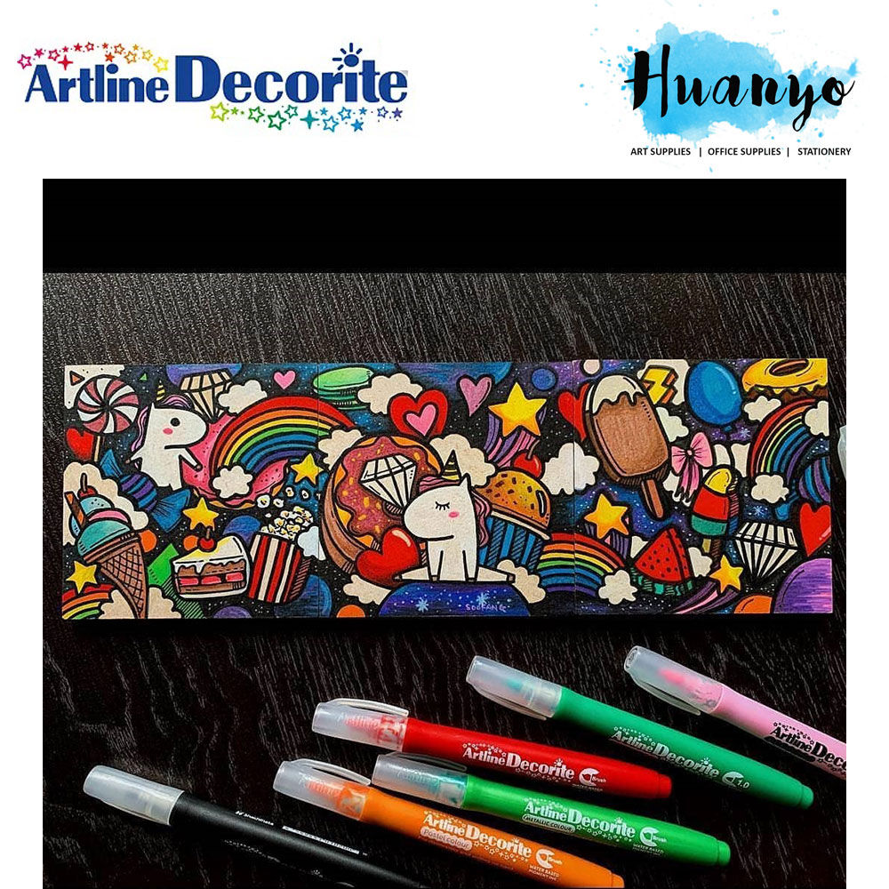 Artline Decorite Multi Surface Marker - Brush Tip [Set of 20]