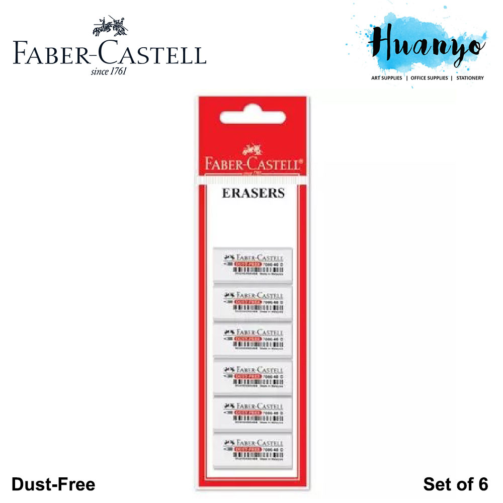 Faber-Castell PVC/Dust Free Eraser Value Pack (Set of 6) 187088