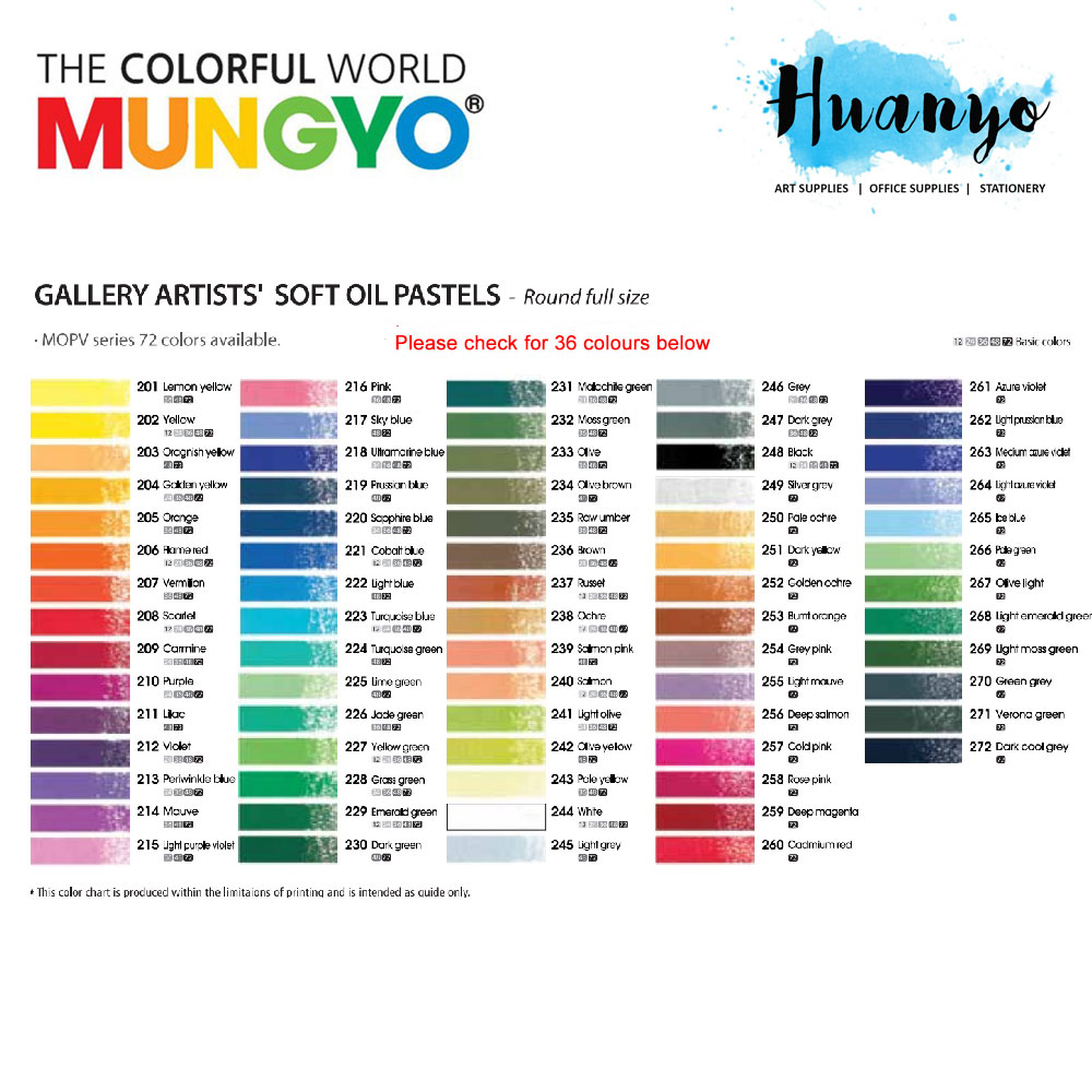Download Mungyo Artist Oil Pastel Set of 12 / 24 / 36 / 48 Colour (70MM Full Length Paste Color)