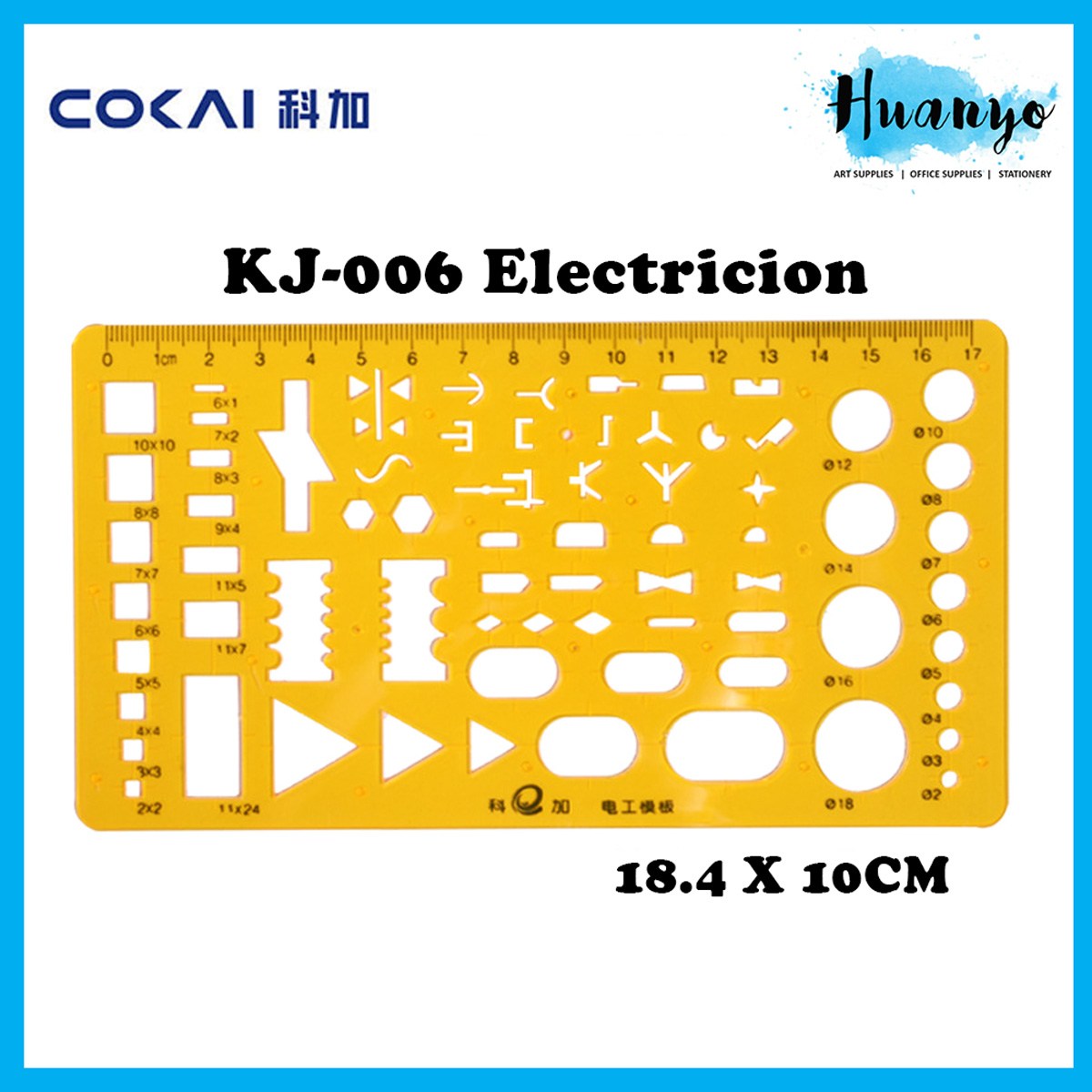 Technical Geometry Design Template Ruler Stencil (Circle, Eclipse, Architect, Chemistry, Electronic, Military)