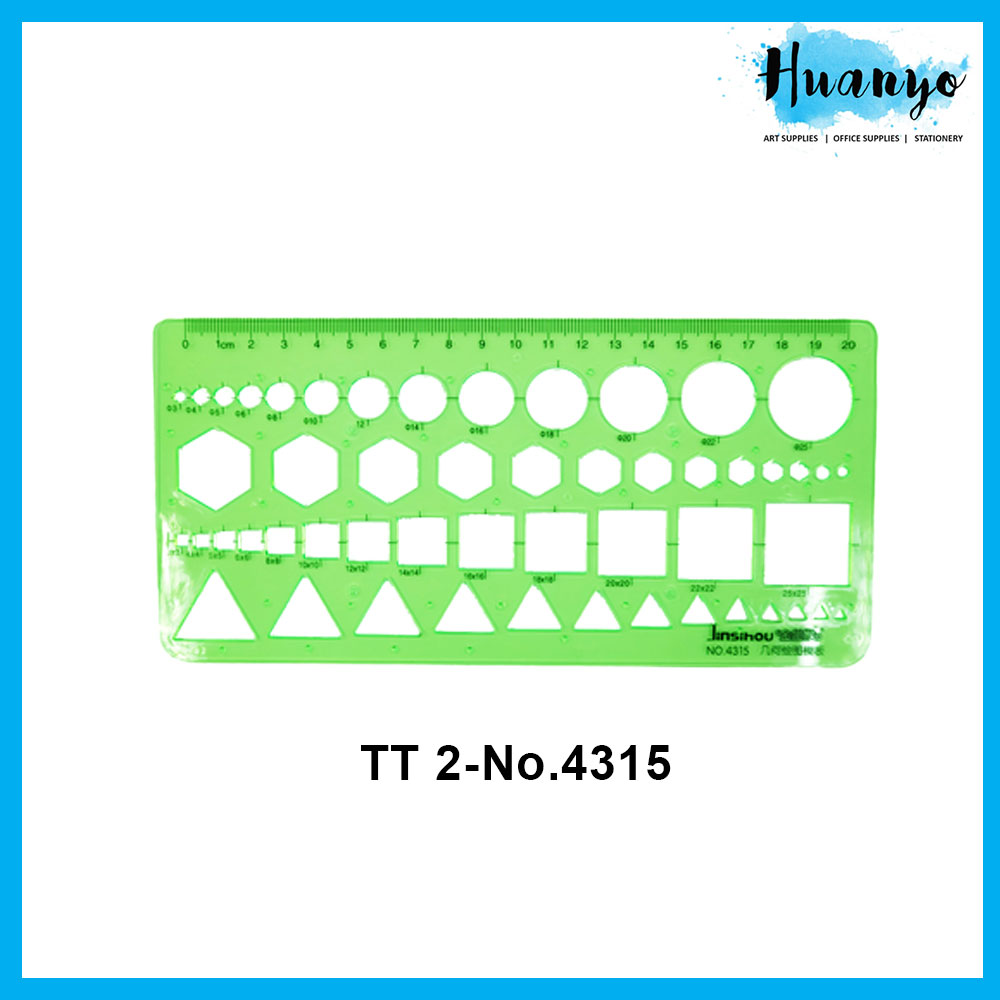 Technical Geometry Design Template Ruler Stencil (Circle, Eclipse, Architect, Chemistry, Electronic, Military)