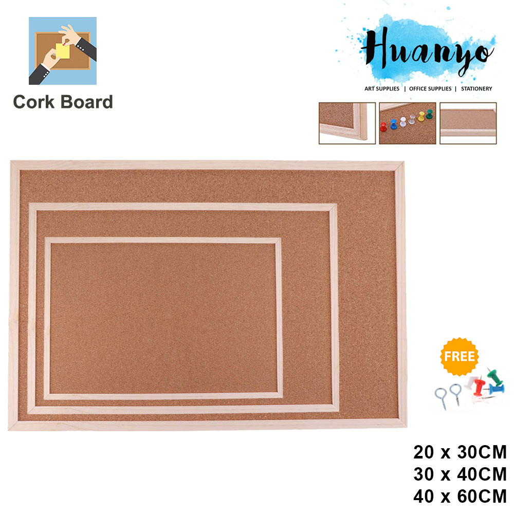 Sanko Star Wooden Frame Notice Bulletin Cork Board X 30 30 X 40 40 X 60 Cm