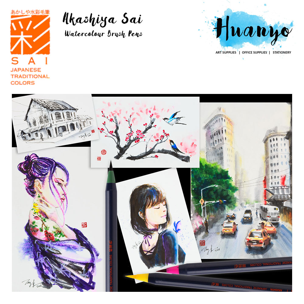 Akashiya Sai Japan Artist Water Colour Drawing Calligraphy Fude Brush Pen 30 Colours List 1 2 Per Pcs 9 custom brushes for paint tool sai. akashiya sai japan artist water colour drawing calligraphy fude brush pen 30 colours list 1 2 per pcs