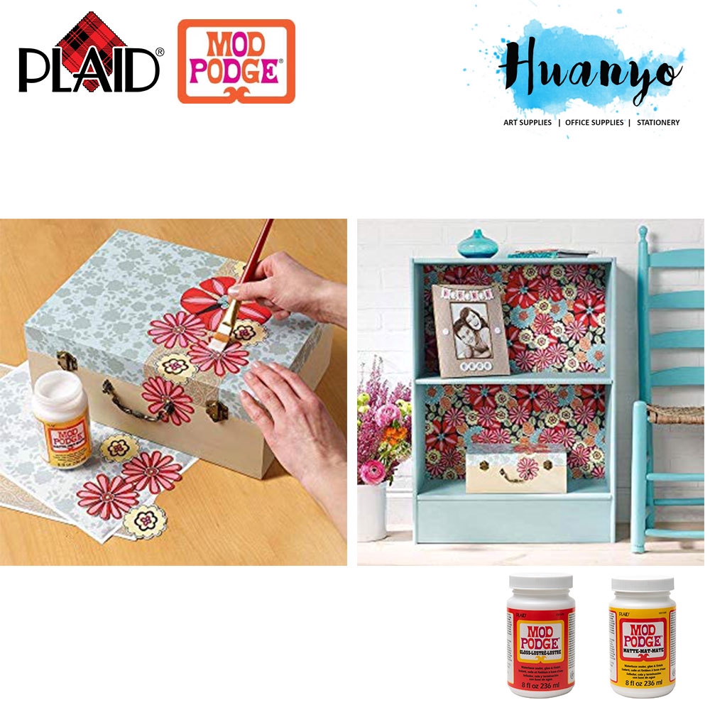 Plaid Mod Podge Non Toxic Waterbase Sealer,Decoupage Glue & Finish [118ML / 4 oz] (Gloss / Matte)