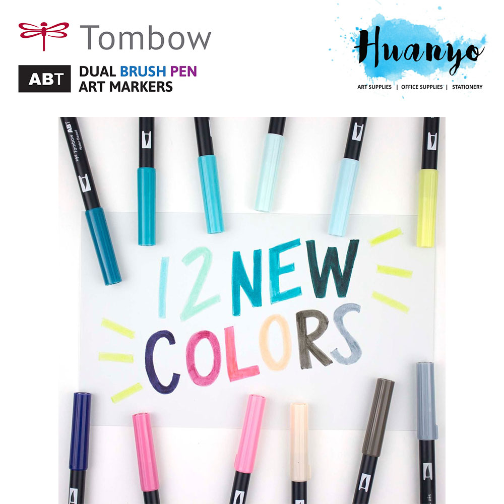 Tombow ABT Dual Brush Pen – Set Da 12 Colori Pastello – Pennarelli A Doppia Punta (Pennello Morbido E Punta Fine) A Base Acqua – Ideali Per Lettering, Disegno, Schizzi E Acquerello