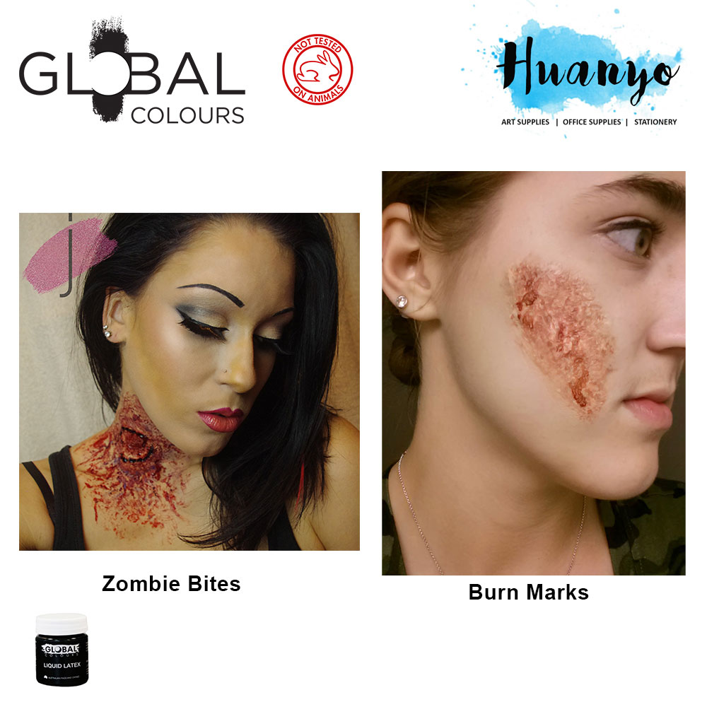 Global Colours Liquid Latex 45ML (For FX / Halloween makeup, Fake Skin and Scars)