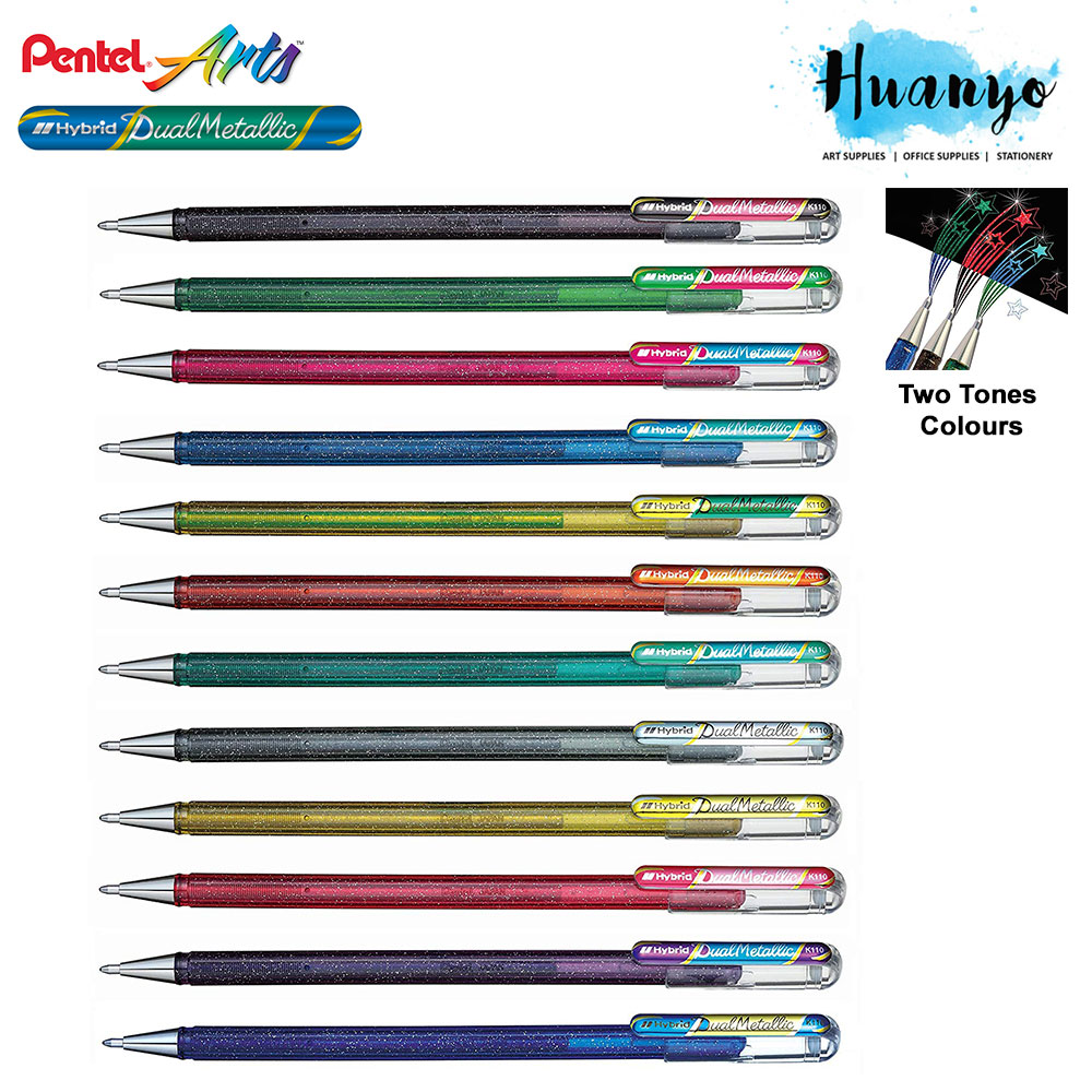 Pentel Hybrid Dual Metallic Gel Pen 1.0mm Scrapbook Glitter Gel