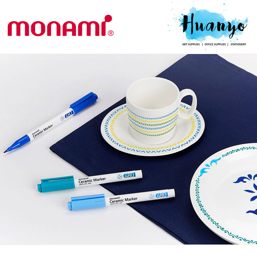 Monami Home Decor & DIY Ceramic Marker 480 / 482 (Set of 6 / 8 / 12) [For Ceramic Mugs, Dishes and Bowls]
