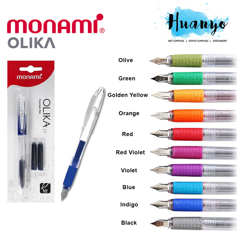 Monami Olika Calligraphy Refillable Fountain Pen EF Extra Fine (Free