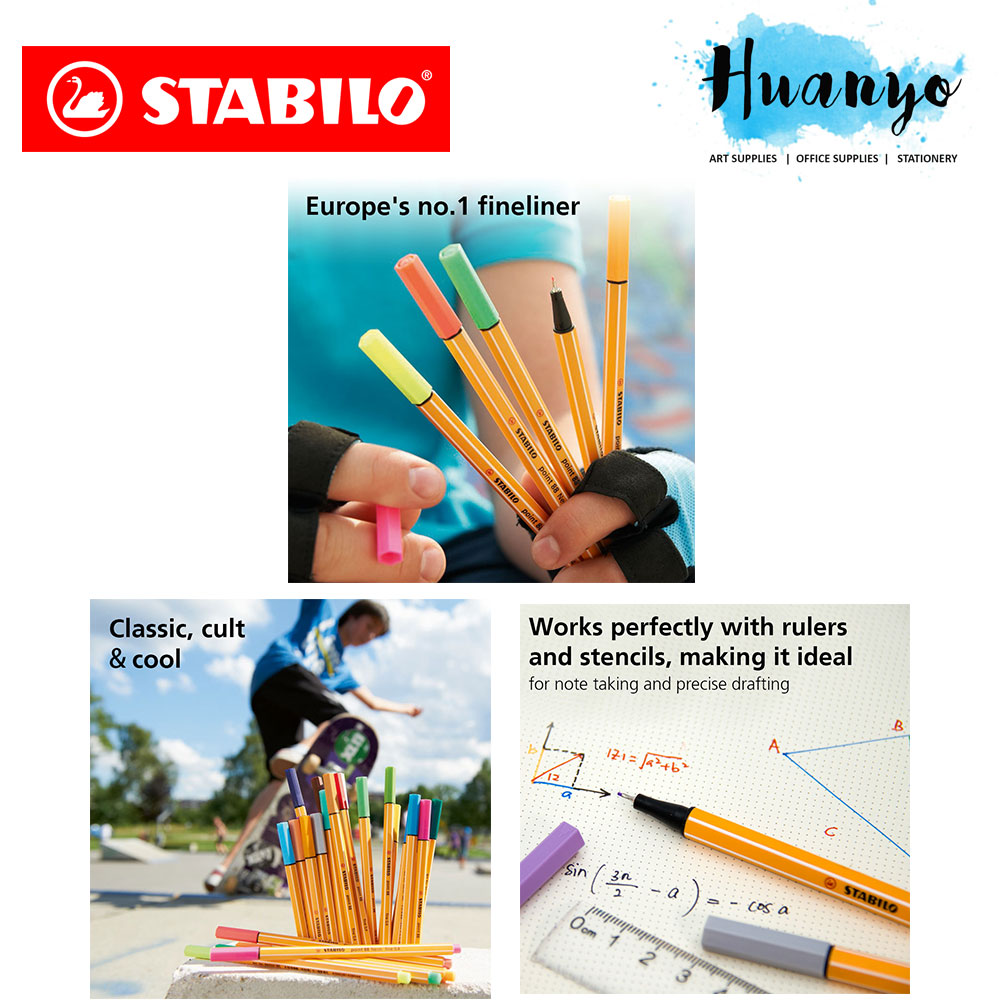 Stabilo Point 88 Fineliner Marker Pen 0 4 Mm 20 Color Limited Edition Gift Set Zebrui Edition Colour Parade Edition