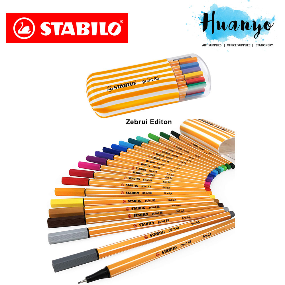 Stabilo Point 88 Fineliner Marker Pen 0 4 Mm 20 Color Limited Edition Gift Set Zebrui Edition Colour Parade Edition
