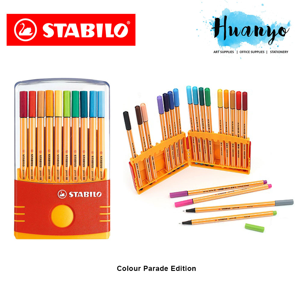 Stabilo Point 88 Fineliner Marker Pen 0 4 Mm 20 Color Limited Edition Gift Set Zebrui Edition Colour Parade Edition