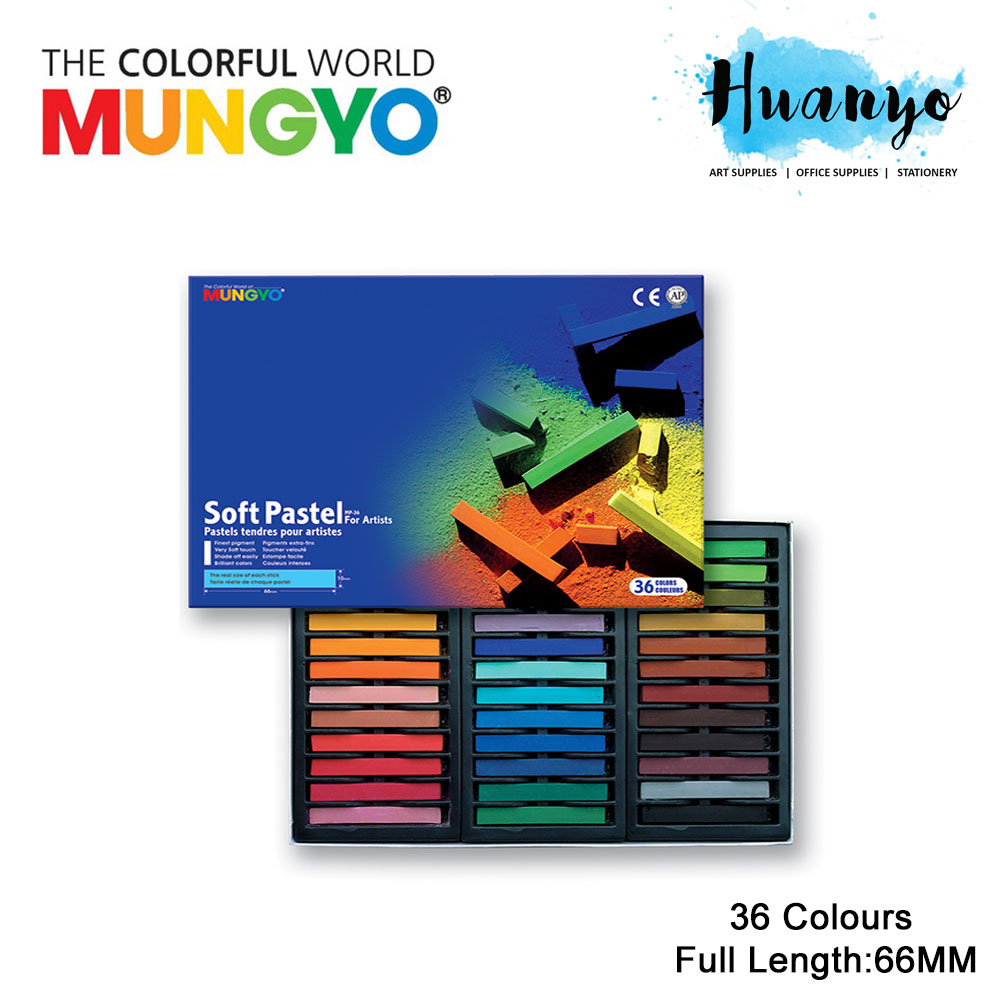 Mungyo Soft Pastel 36 Colours Set (Full Length 66MM)