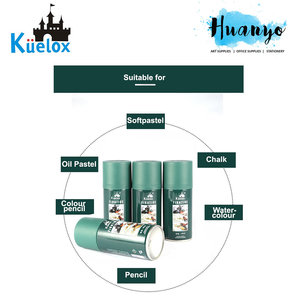Kuelox Fixative Spray For Sketch, Charcoal, Pastel (50ML/180ML/300ML)