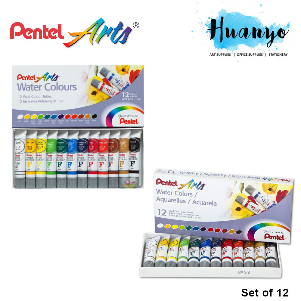 Pentel Arts Water Colour Set ( 12 / 15 / 18 / 24 Colours Set)
