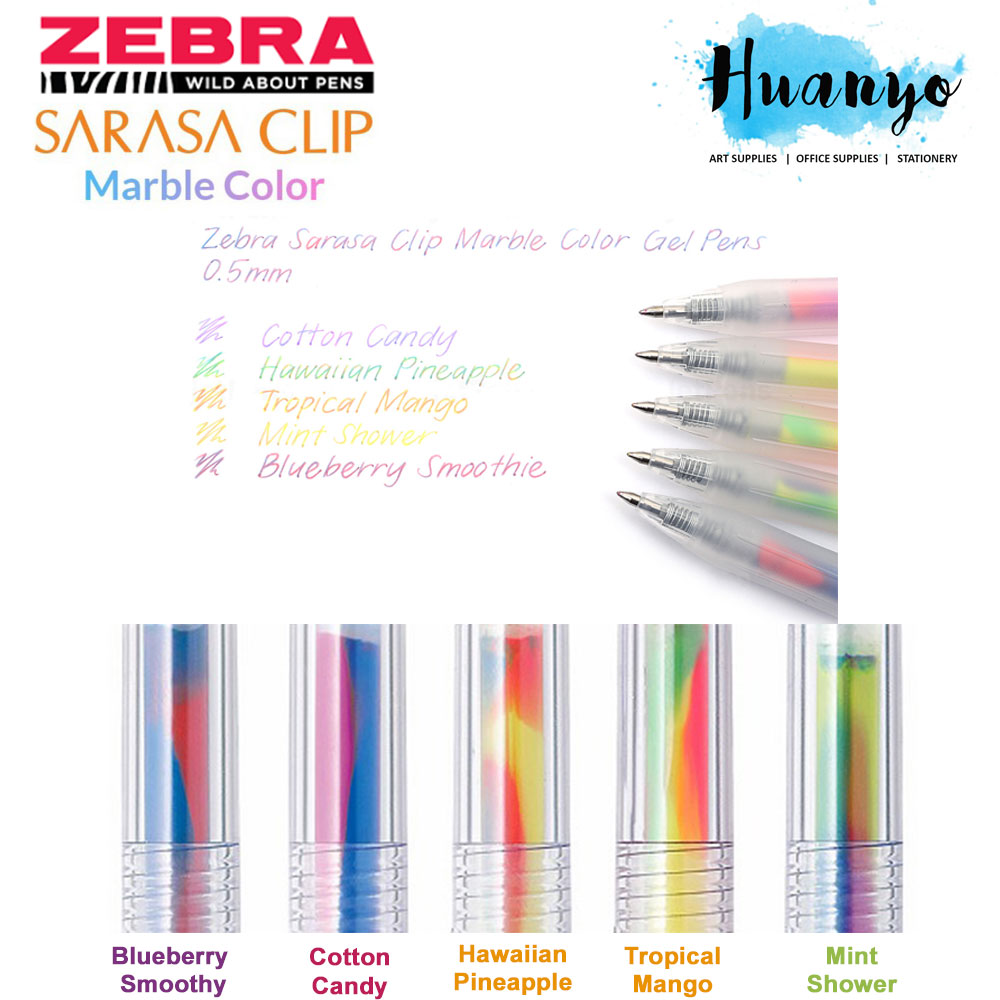 Zebra Sarasa Clip Marble Gradient Mix Colour Gel Pen (0.5MM) [Per PCS]
