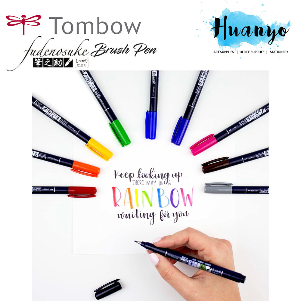 Tombow Fudenosuke Drawing Calligraphy Colour Brush Pen (Hard Tip