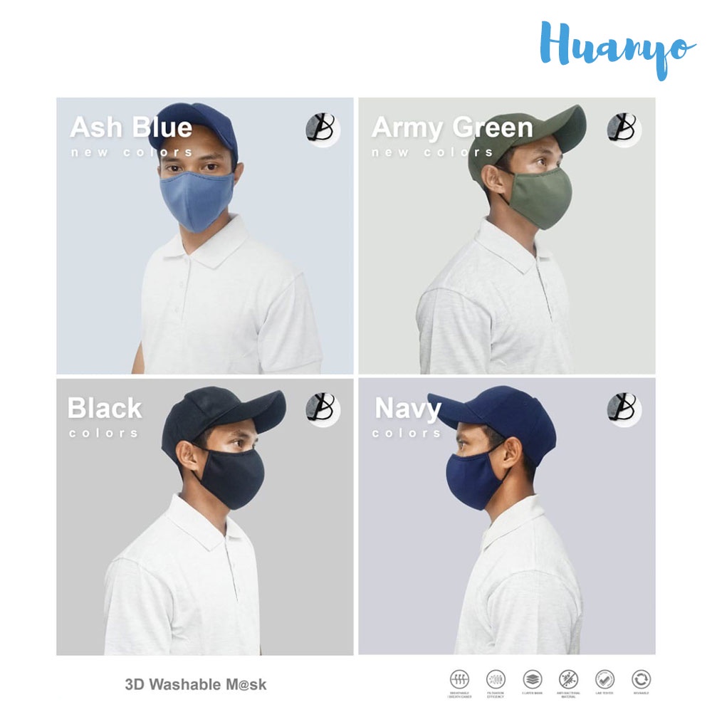 Anti Bacterial Micro Fiber Reusable Washable 3 Layer Fabric BFE PFE Face Mask 2.0 (Adult & Kid Size | Skin Friendly Material | Breathable / Breath Easier)
