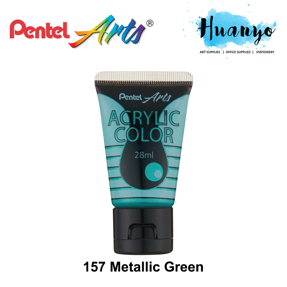 Pentel Arts Acrylic Colour Paint 28ML - Gold / Silver / Copper / Metallic / Iridescent Pearl / Fluorescent Color(List 3)