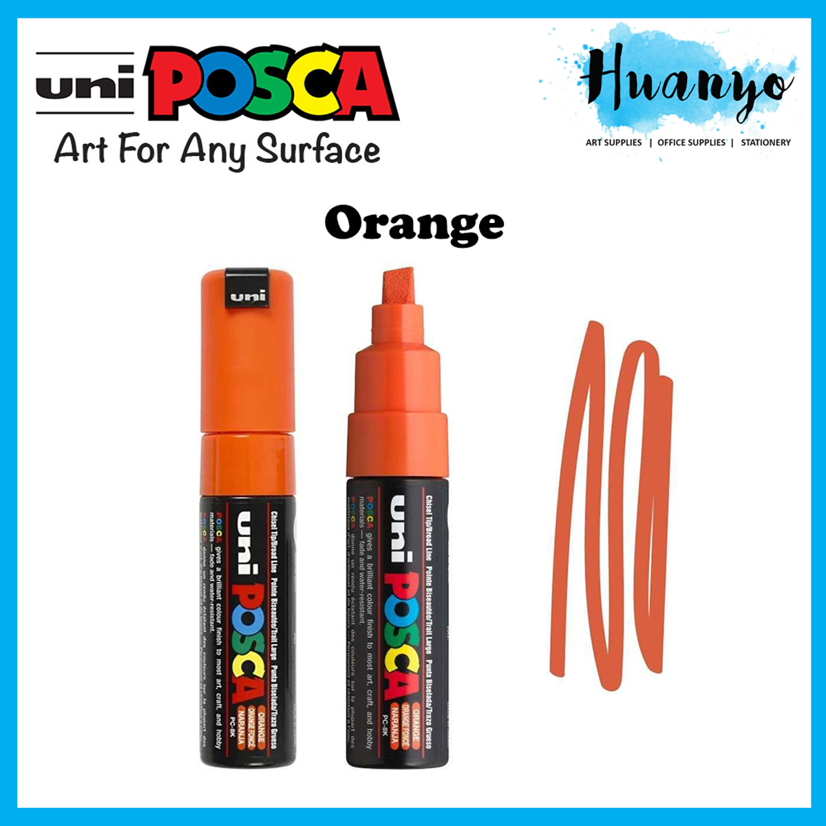 Uni Posca Water-Based Colour Paint Marker PC-8K Bullet Chisel BroadTip (8.0MM)
