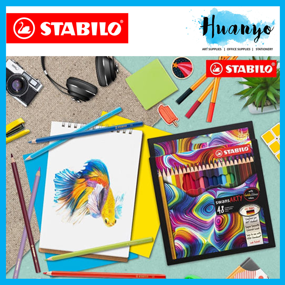 Stabilo Swans Arty Artist Grade Colour Pencil (Color Set of 12 / 24 / 36 / 48)