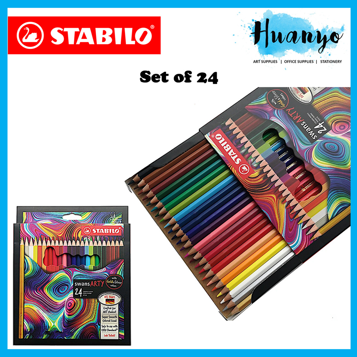 Stabilo Swans Arty Artist Grade Colour Pencil (Color Set of 12 / 24 / 36 / 48)